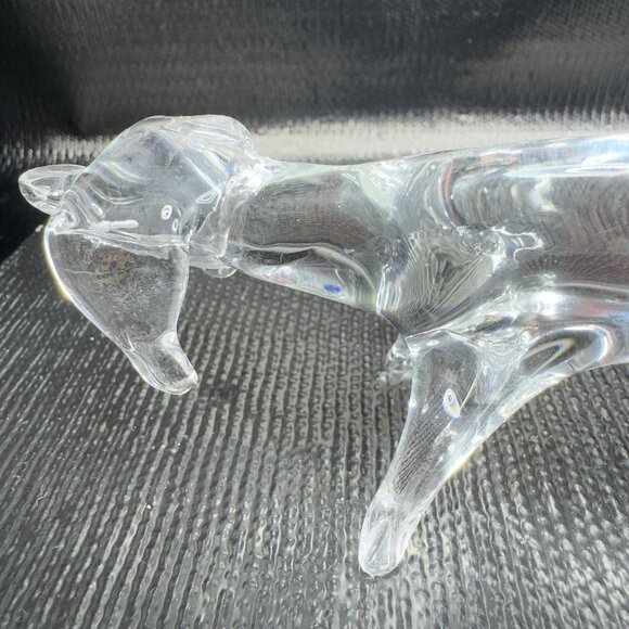 Vintage Clear Hand blown Art Glass Dachshund Wiener Dog Figurine Delicate Figure - Picture 5 of 11